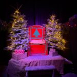 Santa's chair in his log cabin at Murton Park